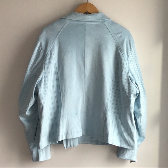 Kate&Mallory Perforated Faux Suede Moto Jacket, 2X - Picture 3 of 9